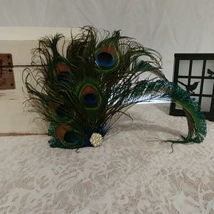 Peacock hair clip